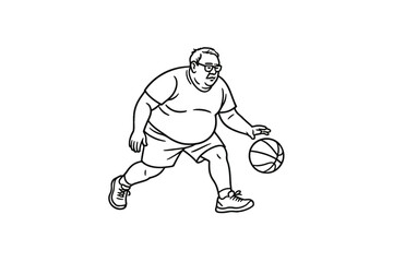 Hand drawn illustrations plus size individuals engaged in sport or fitness activities
