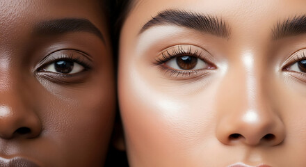 Diverse Beauty: Close-Up of Two Women's Faces