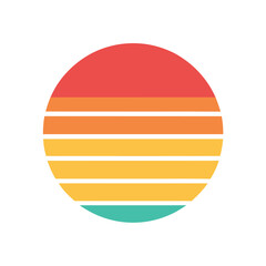soft color retro sunset with minimalist stripe shapes