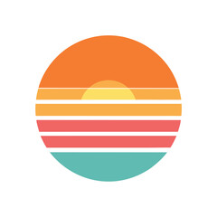 soft colored vintage sunset with minimalist stripes