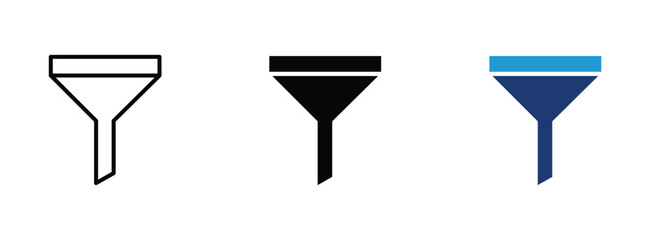 Filter Icon set , funnel icon , vector illustration .