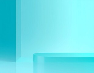 Aqua Gradient Background with Minimalist Geometric Shapes