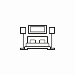 home theater setup icon sign vector