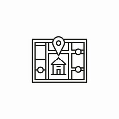 house location map icon sign vector