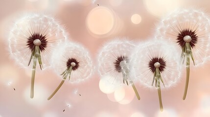 Soft Dandelion Wishes Background Pastel Colors
