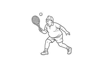 Hand drawn illustrations plus size individuals engaged in sport or fitness activities