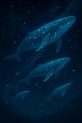 Naklejka premium 星座クジラたち｜Constellation Whales