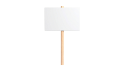Protest signboard with blank space, isolated on transparent background, symbol of activism