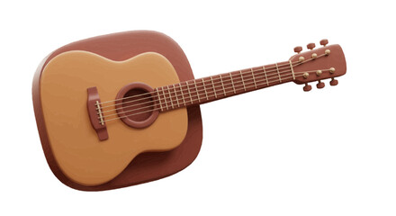 Fototapeta premium acoustic guitar on white background