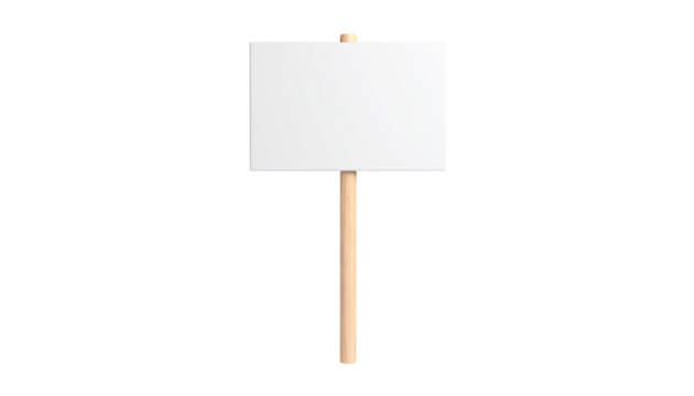 Protest signboard with blank space, isolated on transparent background, symbol of activism