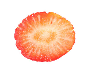 Piece of fresh strawberry isolated on white