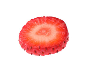 Piece of ripe strawberry isolated on white