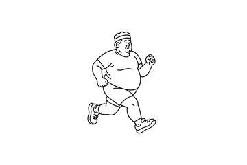 Hand drawn illustrations plus size individuals engaged in sport or fitness activities