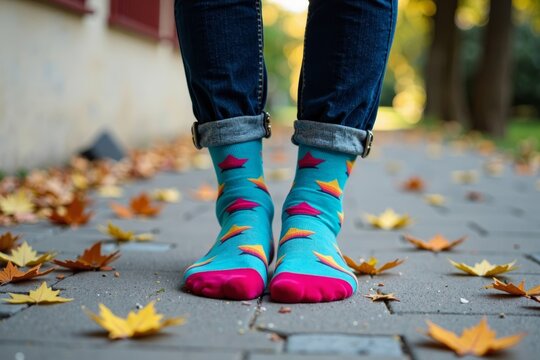 Rocking colorful, clashing socks