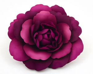 Large Crimson Rose Flower, Fabric Rose,  Artificial Flower, Deep Pink Bloom, Magenta Rose,  Closeup View, Single Rose