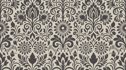 Beautiful repeating floral pattern with elegant swirls, creating a vintage botanical design perfect for backgrounds or textiles, Filipino traditonal embroidery seamless design, Yakan cloth design
