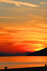 Beautiful sunset in Dubrovnik, Croatia.