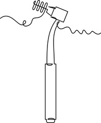 one line art Interdental Brush vector illustration. line art, one continuous line, simple, hand drawn and sketch style. for icons, symbols, signs or logos. PNG