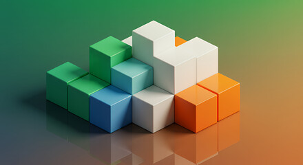 Obraz premium Colorful Block Structure