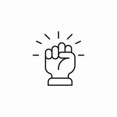 hand fist clenched icon sign vector