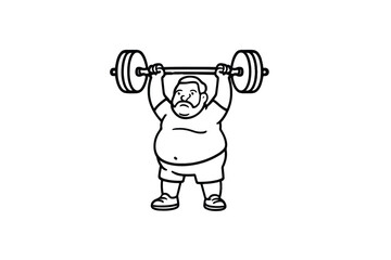 Hand drawn illustrations plus size individuals engaged in sport or fitness activities