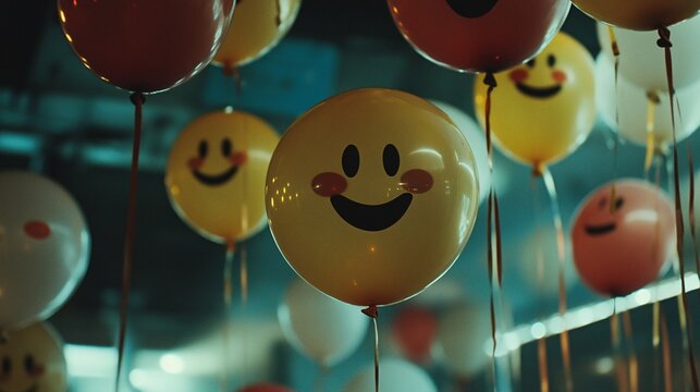Joyful 23rd Birthday Celebration with Colorful Balloons and Happy Face Stickers