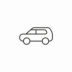 passenger car side icon sign vector
