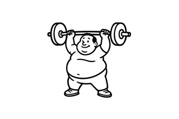 Hand drawn illustrations plus size individuals engaged in sport or fitness activities