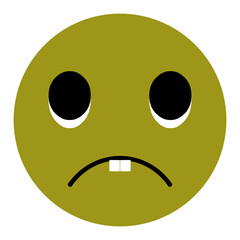 Funny but sad smiley made in minimalist style