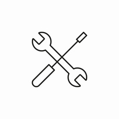 repair tools crossed icon sign vector