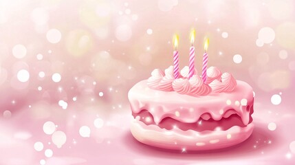 Celebratory Soft Pink Background with Birthday Cake Icon for Festive Occasions