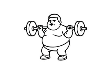 Hand drawn illustrations plus size individuals engaged in sport or fitness activities