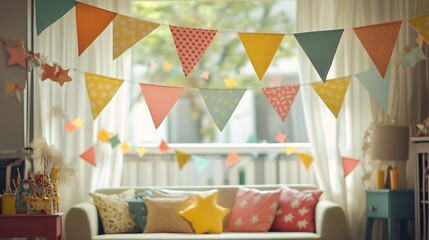 Sparkling Celebration - Festive 92nd Birthday Room Decoration with Stars and Bunting