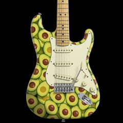 Fresh Avocado Guitar Skin Design