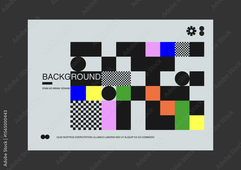 Aufkleber geometric abstract backgrounds design. composition of simple geometric shapes. for use in presentati