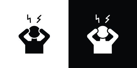 Anxiety icon silhouette vector flat illustration design pack.