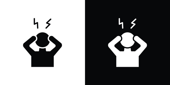 Anxiety icon silhouette vector flat illustration design pack.