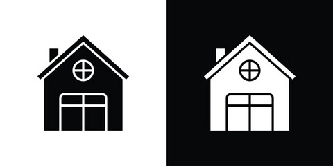Chalet icon silhouette vector flat illustration design pack.