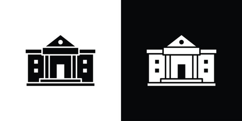 City hall icon silhouette vector flat illustration design pack.