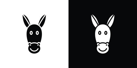 Donkey icon silhouette vector flat illustration design pack.