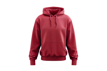 Maroon Hoodie Mockup on a transparent background