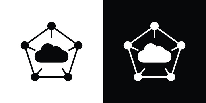 edge computing icon silhouette vector flat illustration design pack.