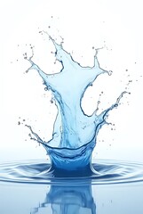 Dynamic blue water splash frozen in motion liquid