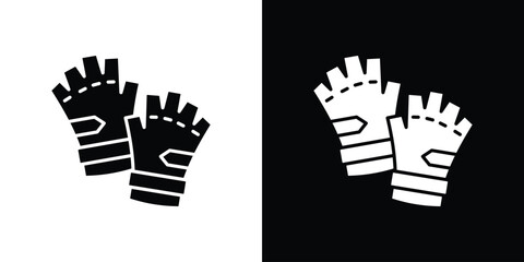Fitness Gloves icon silhouette vector flat illustration design pack.