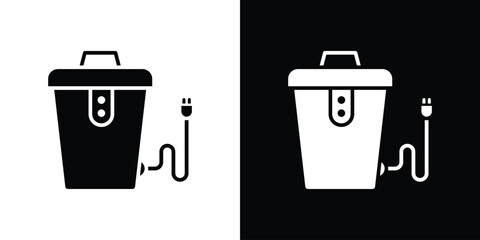 Garbage disposal icon silhouette vector flat illustration design pack.