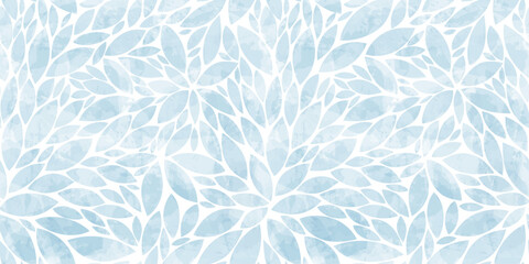 Leaves vector pattern. blue leaves watercolor seamless pattern. Leafs pattern background. pastel leaf with watercolour texture