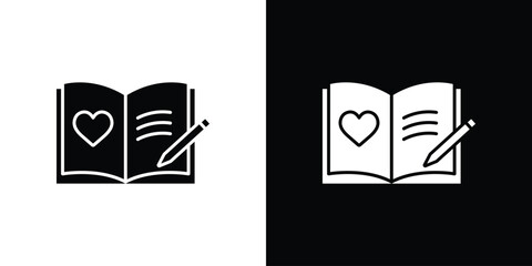 Guests book icon silhouette vector flat illustration design pack.