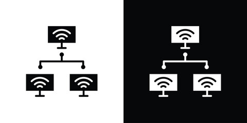 Local network icon silhouette vector flat illustration design pack.