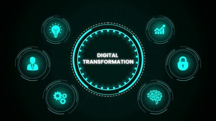 Digital transformation concept illustrating modern business ideas and technological innovations.