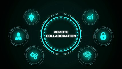 Digital concept of remote collaboration depicting teamwork and idea sharing for business